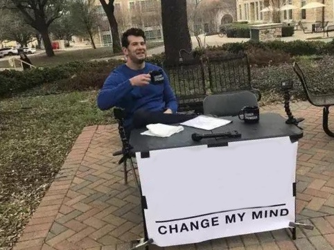 Change My Mind meme about Verb Products