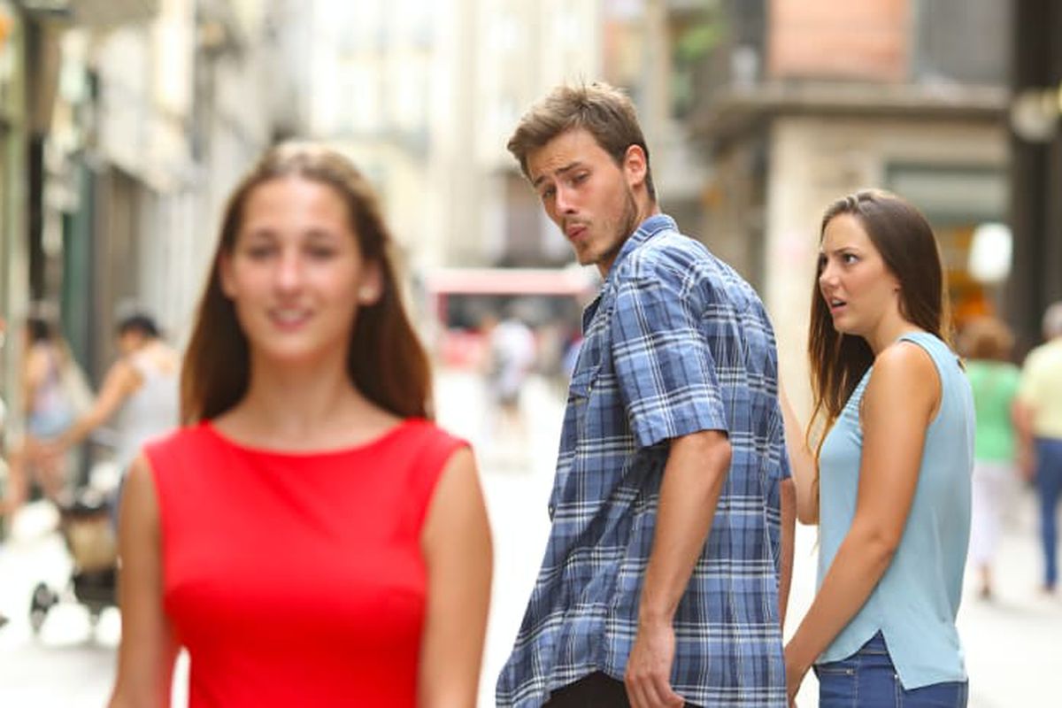 Distracted Boyfriend meme about Verb Products