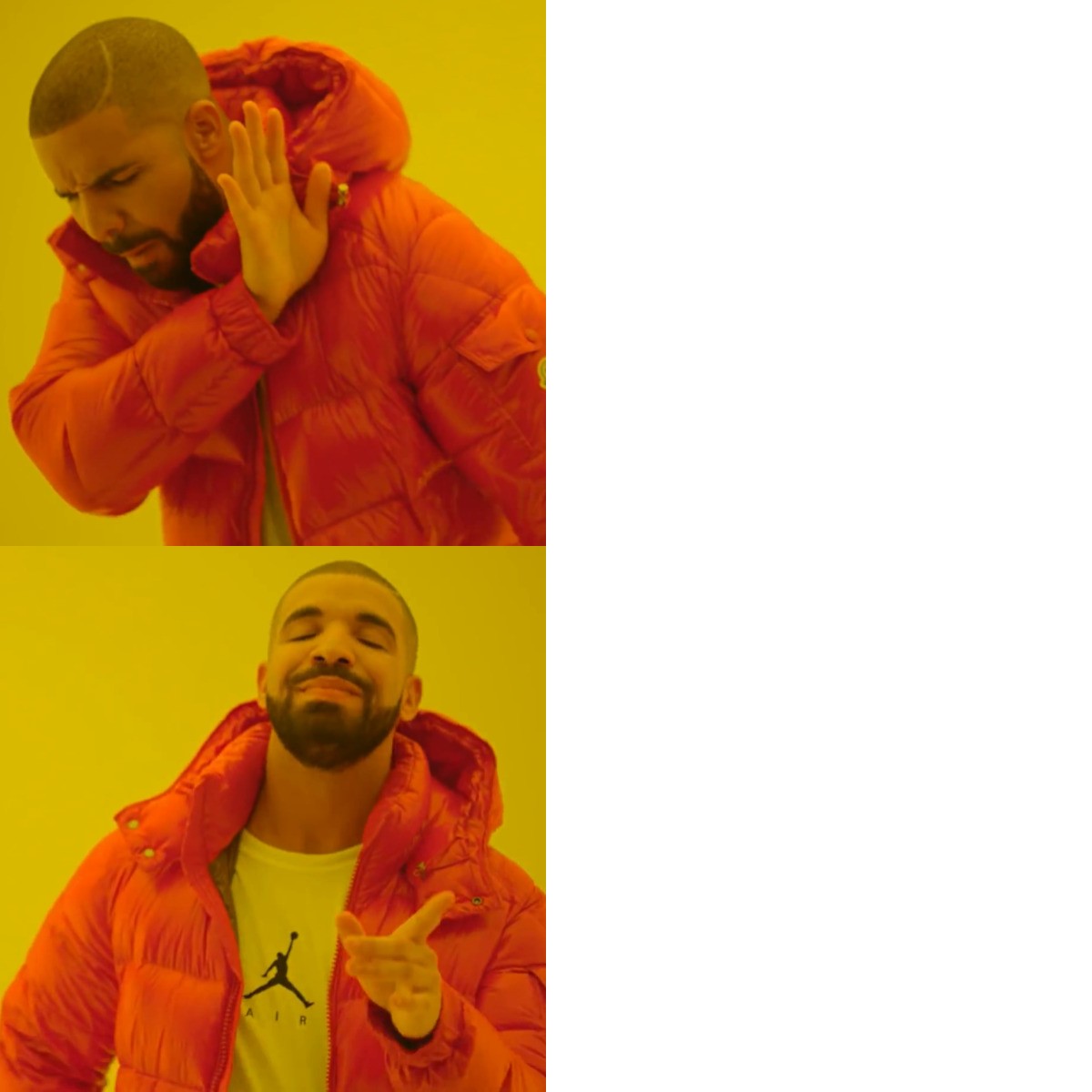 Drake Hotline Bling meme about Verb Products